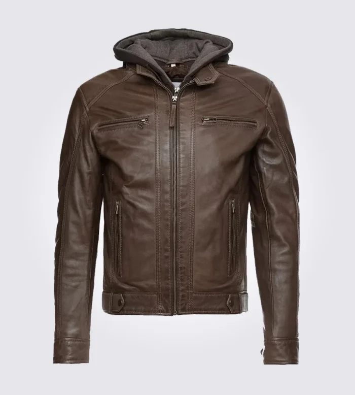 Eric Brown Hooded Leather Jacket 03