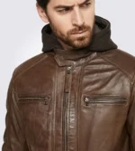 Eric Brown Hooded Leather Jacket 04