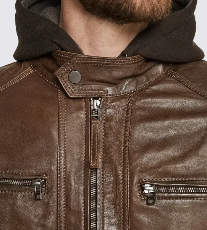 Eric Brown Hooded Leather Jacket 05