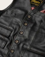 Grandbluff Mens Black Leather Vest 5