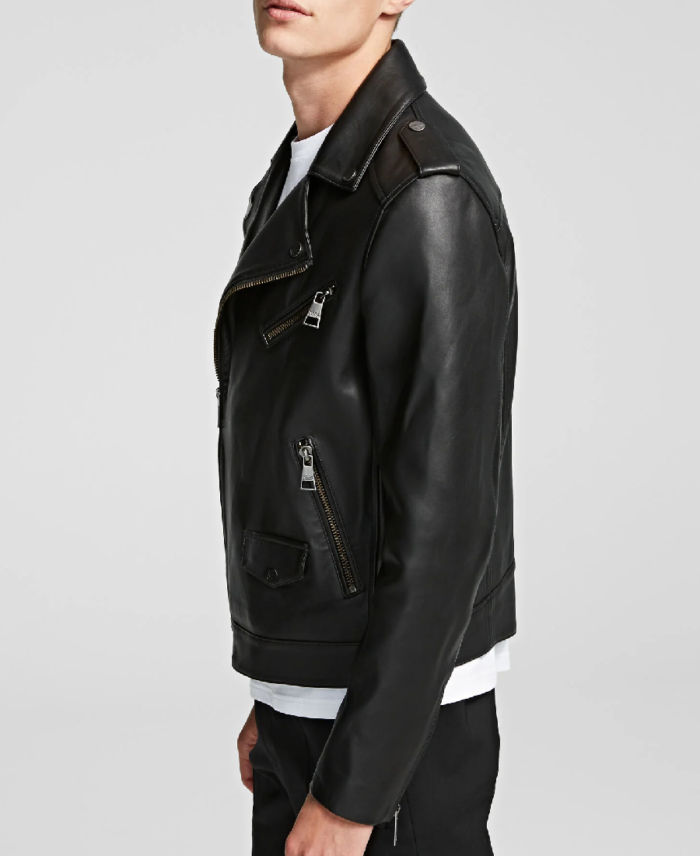 Mens Black Leather Jacket 002 3