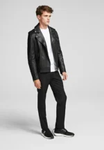 Mens Black Leather Jacket 003 3