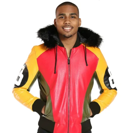 mens-tri-color-8-ball-leather-jacket-with-fur-hood