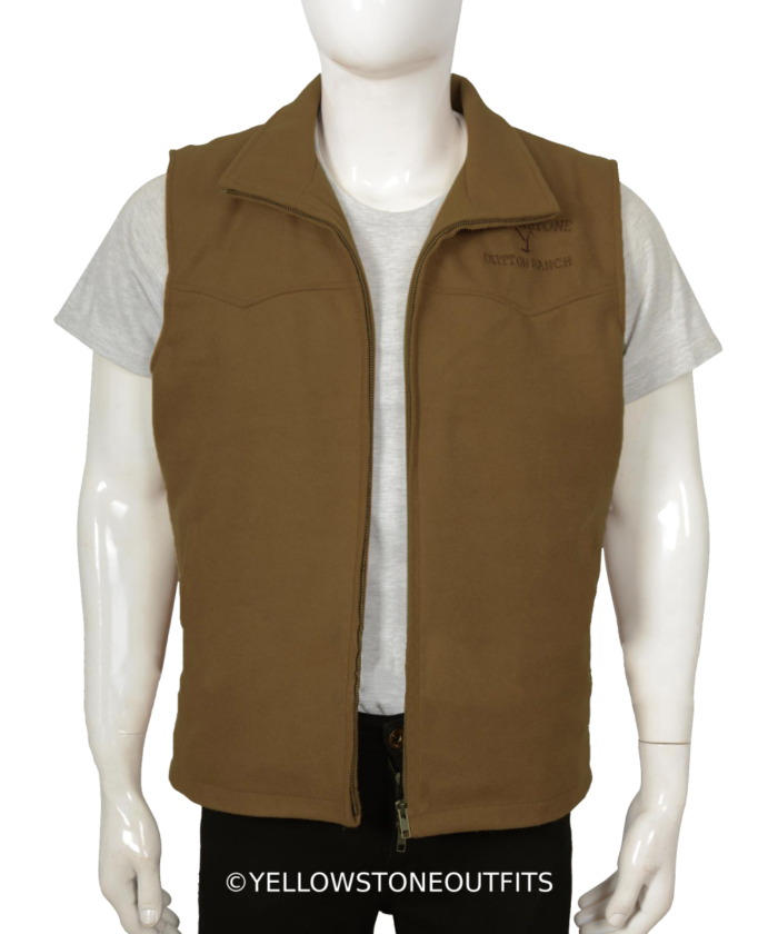 kevin costner john dutton brown wool vest yellowstone outfit 001