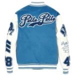 Pelle Pelle Blue and White Varsity World Famous Leather Jacket A Bold Blend of Classic Style and Streetw 1