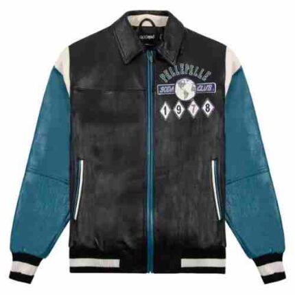 Pelle Pelle Leather Jacket Soda Club Black & Blue World Famous