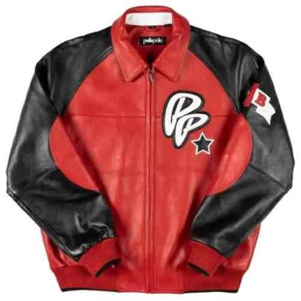 Pelle Pelle Red And Black Leather Classic Soda Club Plush Jacket A Fusion of Bold Style and Timeless Elegance (1)