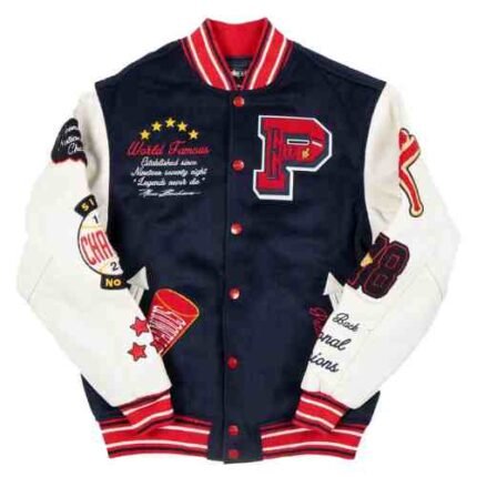 Pelle Pelle Wool and Leather Varsity World Famous Jacket A Classic Fusion of Urban Style and Luxury