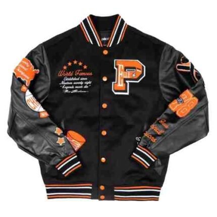 Pelle Pelle World Famous Black Varsity Jacket A Classic Blend of Style and Streetwear Legacy