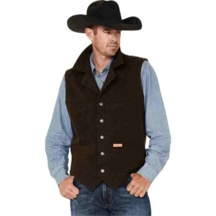 Mens Brown Wool Montana Vest 3 1