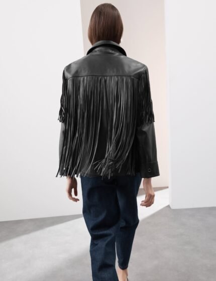 leather tassel fringed biker jacket 1 1