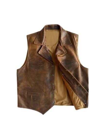 mens cowboy leather vest 1