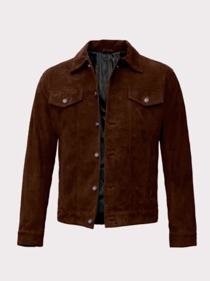 mens dark brown suede jacket 1