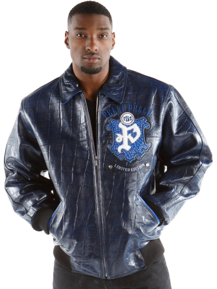 pelle pelle limited edition blue leather jacket Photoroom 1 1